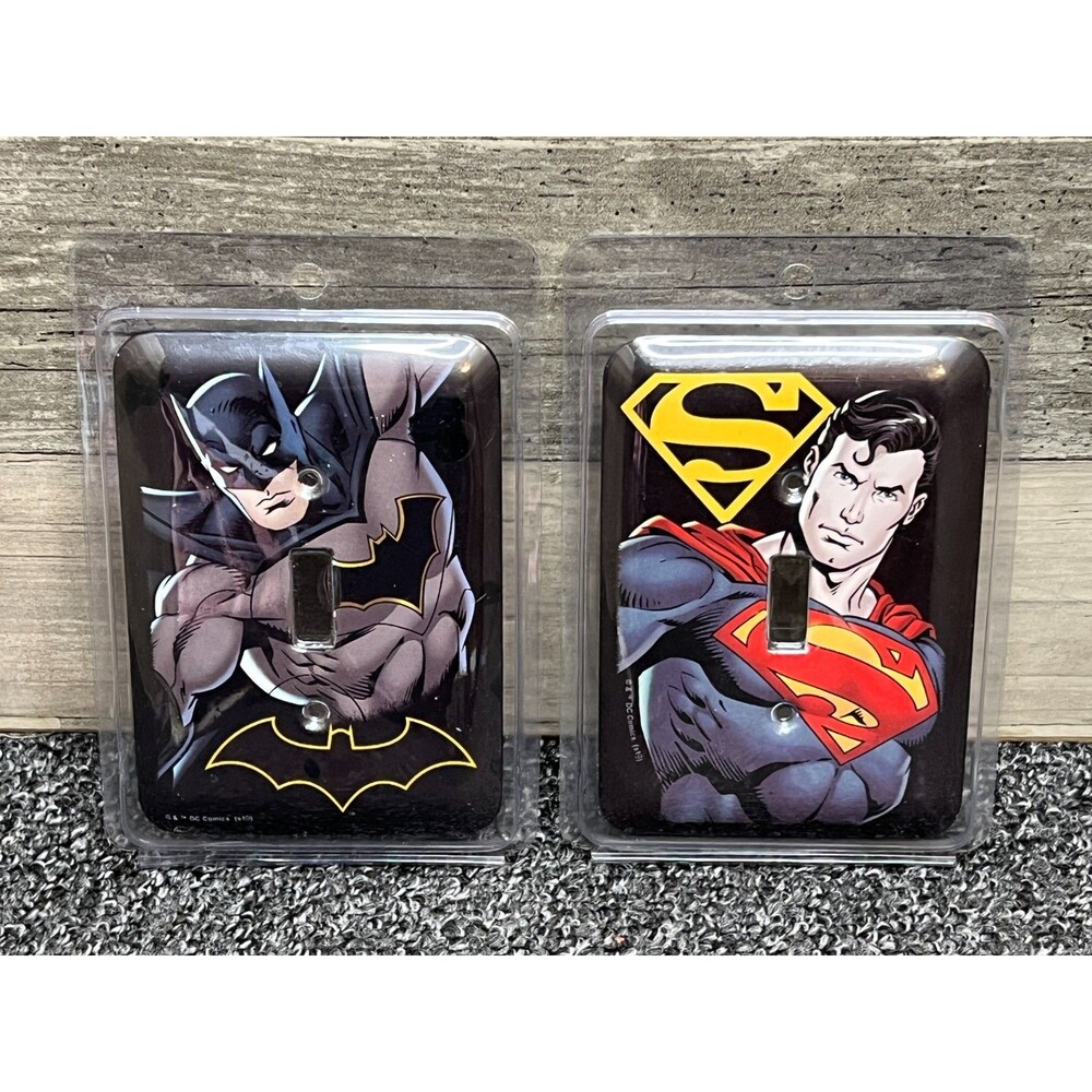 Justice League Batman & Superman Switch Wall Cover Plate Home Decor 3.5"x5"